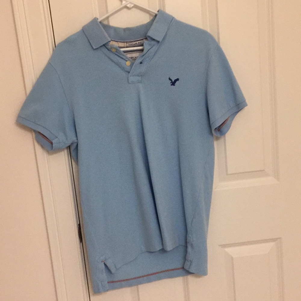 ❗️MEN BLUE AMERICAN EAGLE 🦅COTTON POLO SHIRT 💯👍